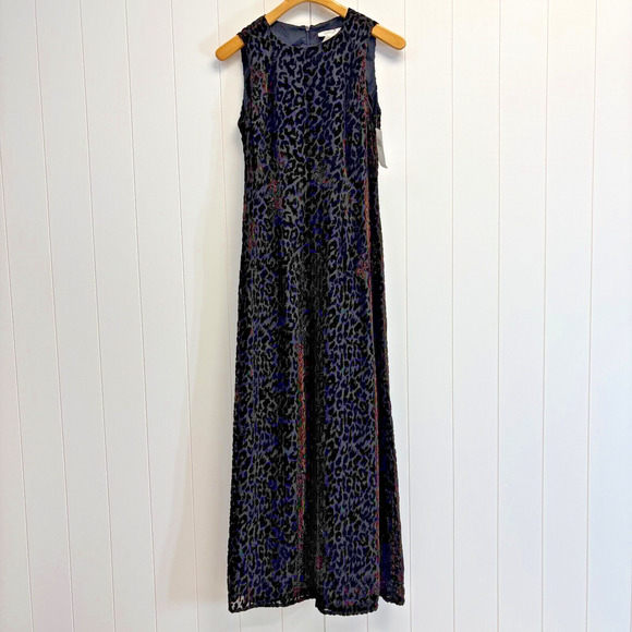 Vintage Rampage Womens Fairy Grunge 90s Burnout Leopard Velvet Maxi Gown Size 9 - Picture 1 of 8